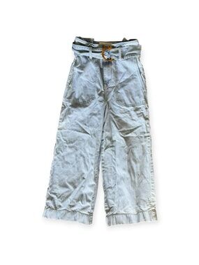 Bishop + Young belt sash Waist Wide Leg jeans denim pants small